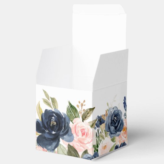 ネイビーブルー赤面ピンクローズボー結婚ホズ フェイバーボックス (オープン)