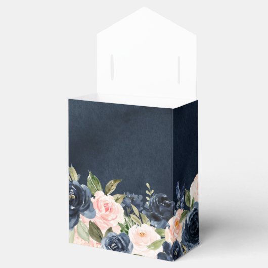 ネイビーブルー赤面ピンクローズボー結婚ホズ フェイバーボックス (オープン)