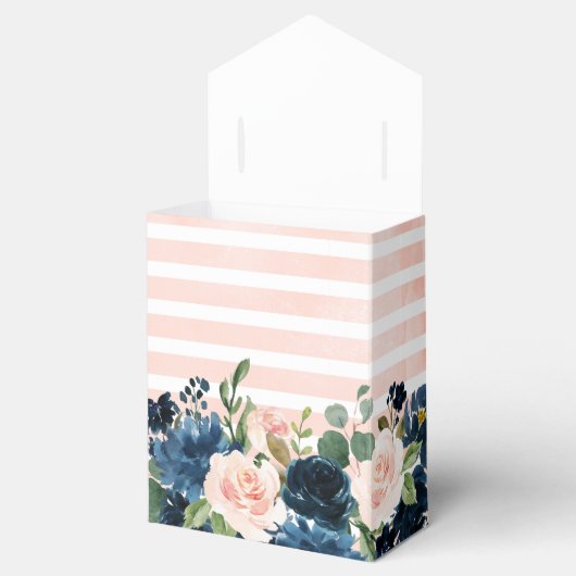 ネイビーブルー赤面ピンクローズボー結婚ホズ フェイバーボックス (オープン)