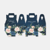 ネイビーブルー赤面ピンクローズボー結婚ホズ フェイバーボックス (折り畳みなし)