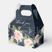 ネイビーブルー赤面ピンクローズボー結婚ホズ フェイバーボックス (正面サイド)