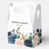 ネイビーブルー赤面ピンクローズボー結婚ホズ フェイバーボックス (オープン)