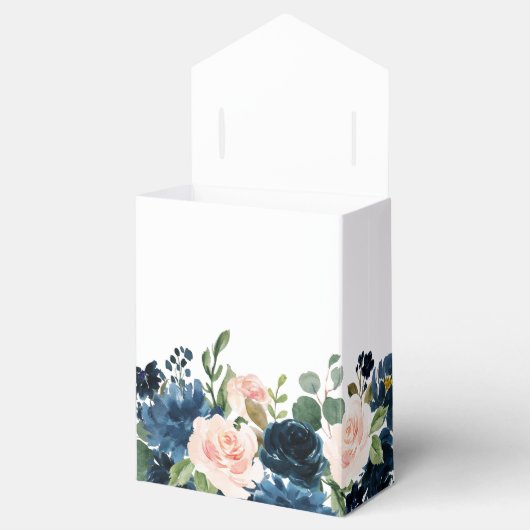 ネイビーブルー赤面ピンクローズボー結婚ホズ フェイバーボックス (オープン)