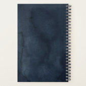 ネイビーブルー赤面ピンクローズボー結婚ホズ プランナー手帳 (裏面)