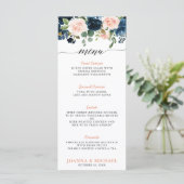 ネイビーブルー赤面ピンクローズボー結婚ホズ メニュー (スタンド正面)