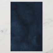 ネイビーブルー赤面ピンクローズ幾何結婚メニュー (裏面)