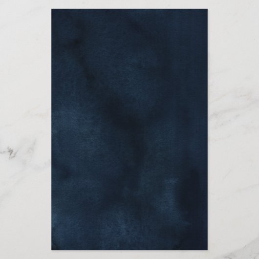 ネイビーブルー赤面ピンクローズ幾何結婚メニュー (裏面)