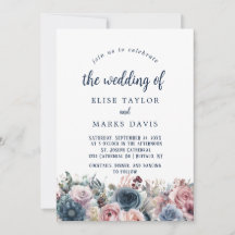 ネイビーブルー赤面ピンクローズ結婚ズ