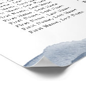 ネイビーブルー赤面ピンク植物表 ポスター (角)