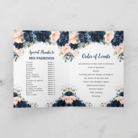 ネイビーブルー赤面フローラツインズボーイガールキンセアニラ プログラム (内部)