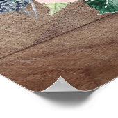 ネイビーブルー赤面フローラブライダルシャワー歓迎 ポスター (角)