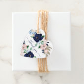 ネイビーブルー赤面フローラベビーシャワー好意ギフトラベル フェイバータグ (インサイチュ)