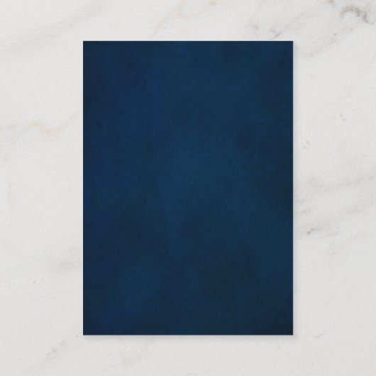 ネイビーブルー赤面フローラ幾何学結婚披露宴 エンクロージャーカード (裏面)