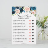 ネイビーブルー赤面ブライダルシャワーゲームゲー (スタンド正面)