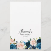 ネイビーブルー赤面ブライダルシャワーゲーム (裏面)