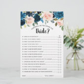 ネイビーブルー赤面ブライダルシャワーゲーム (スタンド正面)