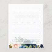 ネイビーブルー赤面ブライダルシャワーレシピカード (裏面)