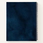 ネイビーブルー赤面ブライダルシャワーレシピブック ノートブック (裏面)