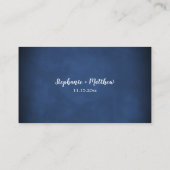 ネイビーブルー赤面ブルゴーニュバラ結婚のウェブサイトカード 名刺 (裏面)