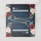 ネイビーブルー赤面ブルゴーニュ金ゴールドジオメトリック結婚ス プレイスカード (外部開封)