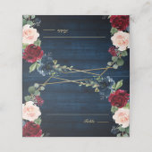 ネイビーブルー赤面ブルゴーニュ金ゴールドジオメト結婚リPl プレイスカード (外部開封)