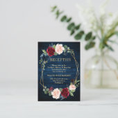 ネイビーブルー赤面ブルゴーニュ金ゴールド幾何学披露宴 エンクロージャーカード (スタンド正面)