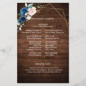 ネイビーブルー赤面素朴ウッド金ゴールド幾何学プログラム (裏面)