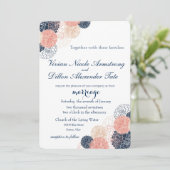 ネイビーブルー赤面結婚式招待状 招待状 (スタンド正面)