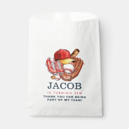 ネイビーブルー野球子供の誕生日パーティー水彩色 フェイバーバッグ