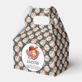 ネイビーブルー野球子供の誕生日パーティー水彩色 フェイバーボックス