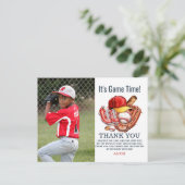 ネイビーブルー野球子供の誕生日パーティー水彩色 ポストカード (スタンド正面)