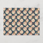 ネイビーブルー野球子供の誕生日パーティー水彩色 ポストカード (裏面)