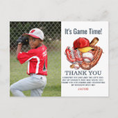 ネイビーブルー野球子供の誕生日パーティー水彩色 ポストカード (正面)