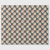 ネイビーブルー野球子供の誕生日パーティー水彩色 ラッピングペーパー (フラット)