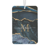 ネイビーブルー金ゴールドあなたの手紙と名前エアフレッシュナー カーエアーフレッシュナー (裏面)