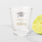 ネイビーブルー金ゴールドおめでとう大学卒業 ショットグラス (裏面)