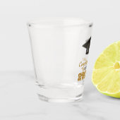 ネイビーブルー金ゴールドおめでとう大学卒業 ショットグラス (左)