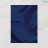 ネイビーブルー金ゴールドアイボリーベージュQRコード結婚のウェブサイト エンクロージャーカード (裏面)