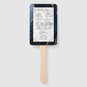 ネイビーブルー金ゴールドアガテマーブル結婚式 プログラム ハンドファン (裏面)