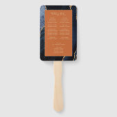 ネイビーブルー金ゴールドアゲートバーントオレンジ結婚式 プログラム ハンドファン (裏面)