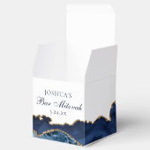 ネイビーブルー金ゴールドアゲートバー（ユダヤ教の）バル・ミツバーシックスクエアパーティー フェイバーボックス (オープン)