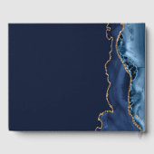 ネイビーブルー金ゴールドアゲートバー（ユダヤ教の）バル・ミツバーパーティー写真 ゲストブック (裏面)