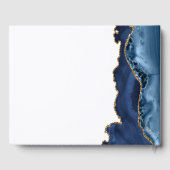 ネイビーブルー金ゴールドアゲートバー(ユダヤ教の)バル・ミツバーパーティー写真 ゲストブック (裏面)