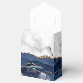 ネイビーブルー金ゴールドアゲートマーブル結婚ズ フェイバーボックス (オープン)