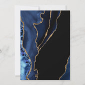 ネイビーブルー金ゴールドアゲート結婚式招待状 招待状 (裏面)