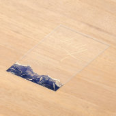 ネイビーブルー金ゴールドアゲート30th30誕生日パーティー アクリル招待状 (レイダウン)