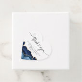 ネイビーブルー金ゴールドアゲ結婚ートのハートメッセージカード フェイバータグ (インサイチュ)