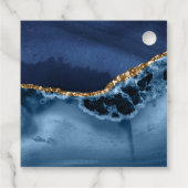 ネイビーブルー金ゴールドアゲ結婚ートの感謝メッセージカード フェイバータグ (裏面)