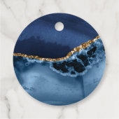 ネイビーブルー金ゴールドアゲ結婚ートの感謝メッセージカード フェイバータグ (裏面)