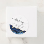 ネイビーブルー金ゴールドアゲ結婚ートの感謝メッセージカード フェイバータグ (インサイチュ)